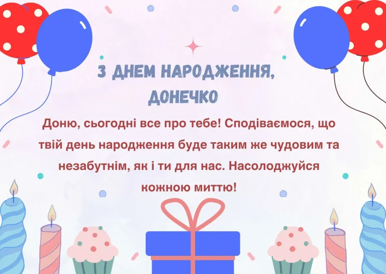 Святкова листівка до Дня народження для чудової донечки