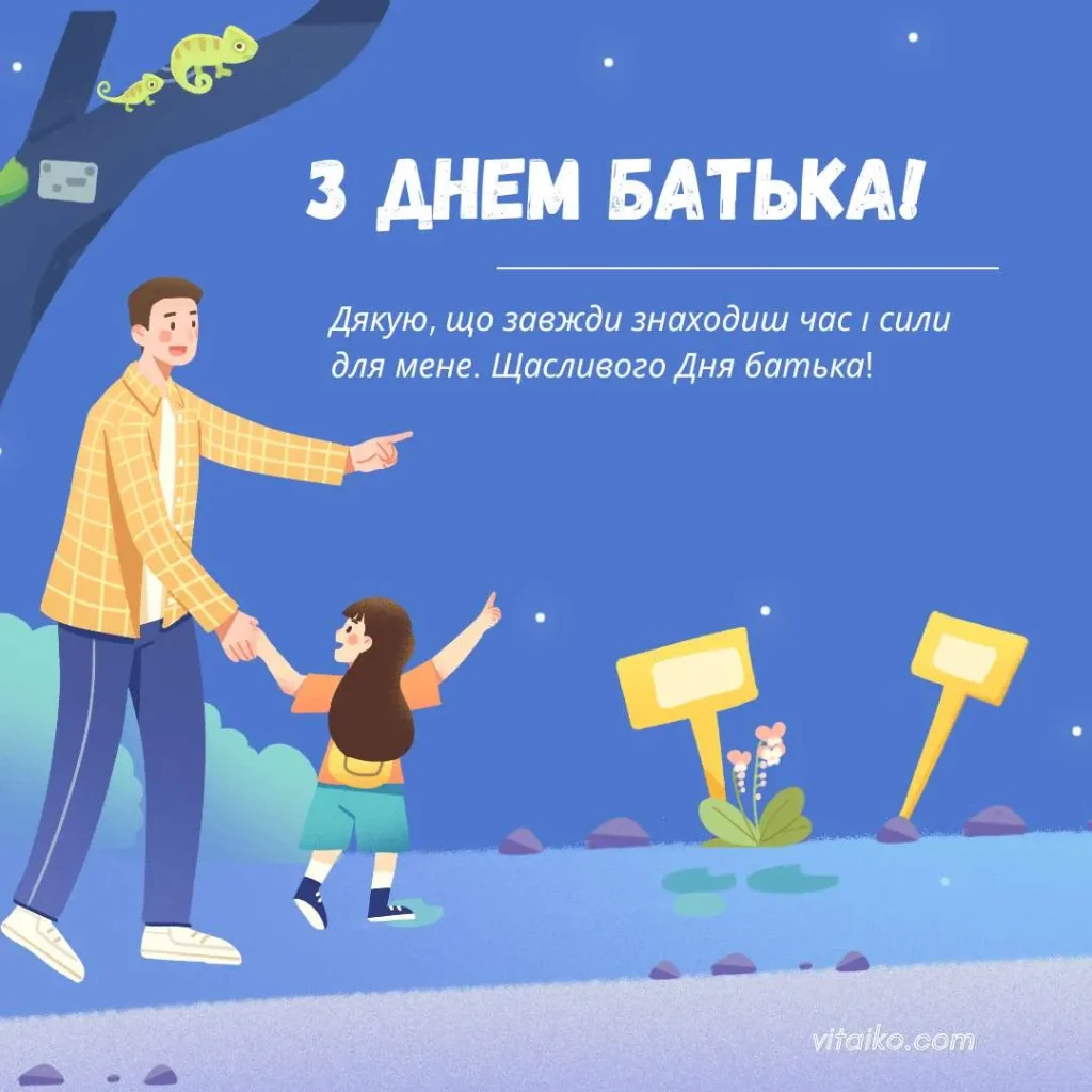 Привітання з Днем батька 2025 з теплими словами та зображеннями