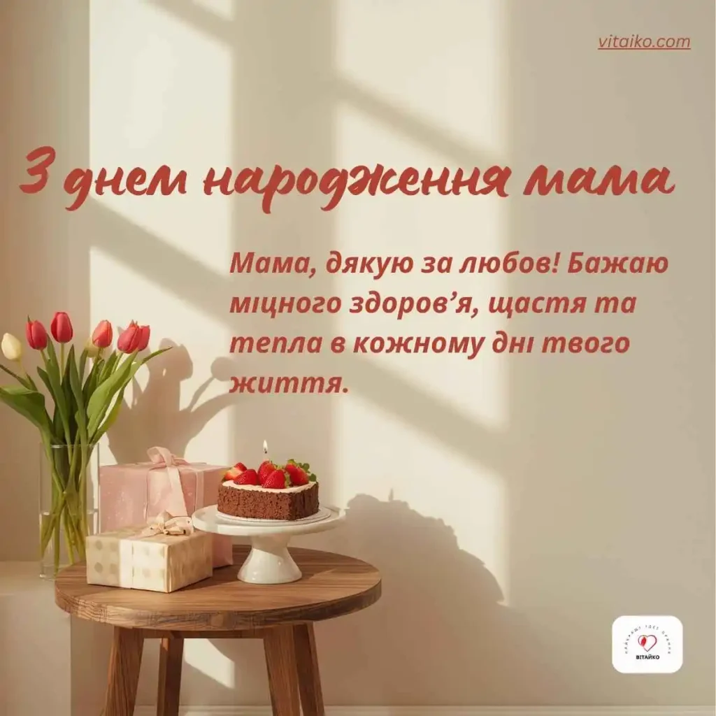 Затишна атмосфера для мами на день народження