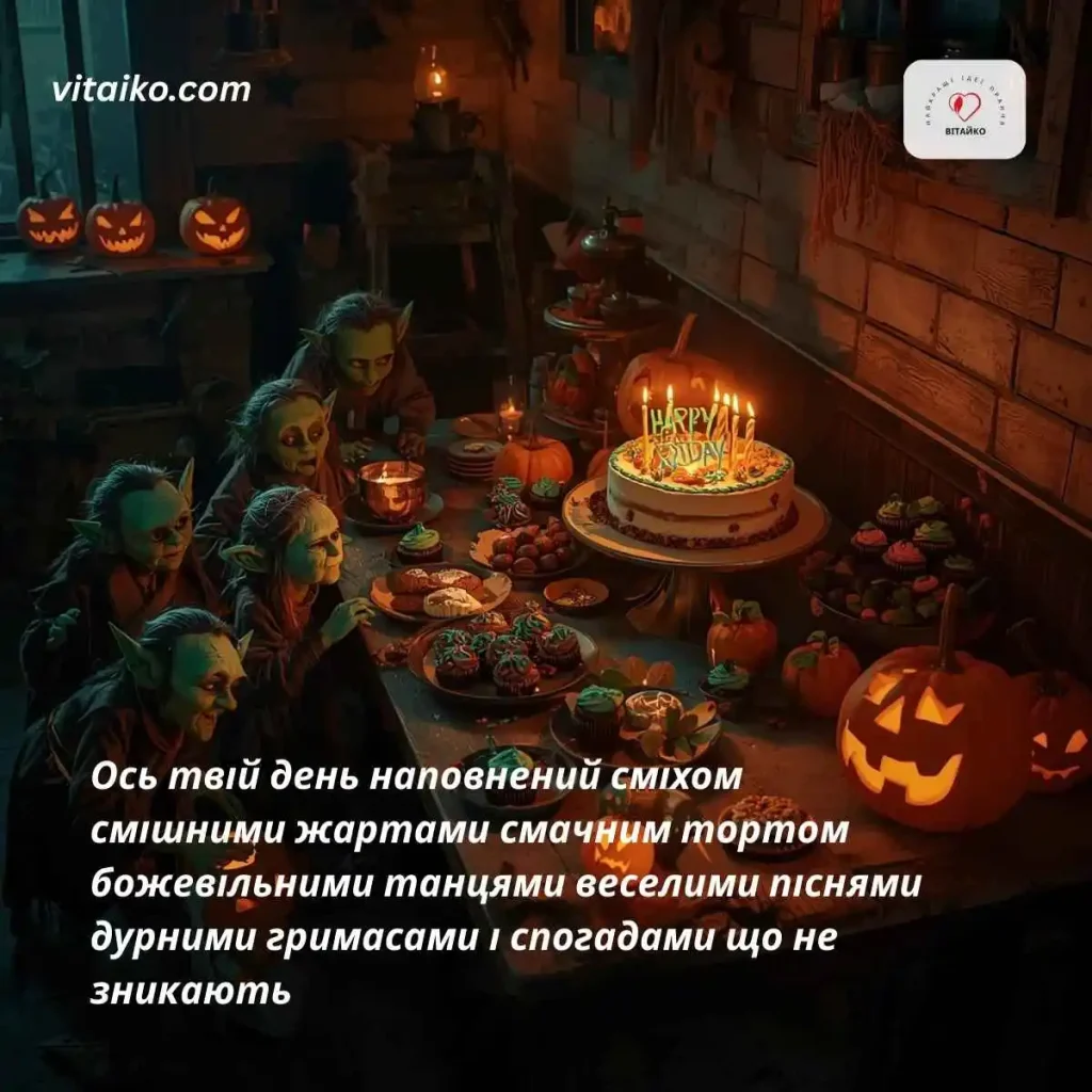 Смішне привітання з Днем народження гоблінів у моторошній пекарні